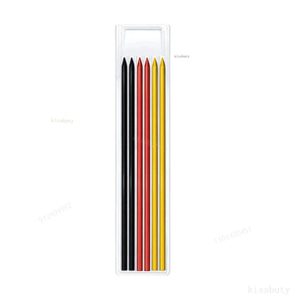 Carpenter Mechanical Pencil Set - 2.8mm Solid Woodworking Pencil With Sharpener & 3 Color Refills For Construction Tools