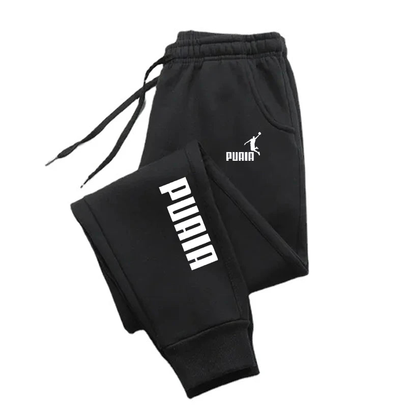 PUAIA Men’s Jogging Pants – Autumn Winter Sport Trousers, Loose Fit Fitness Streetwear Solid Color Outfit