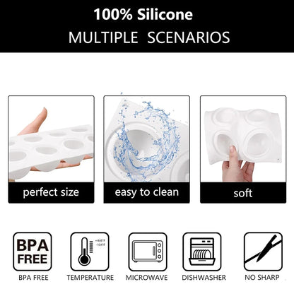 3D Sphere Silicone Mold — Ball-Shaped Mousse Cake, Chocolate Truffle & French Dessert Baking Tool