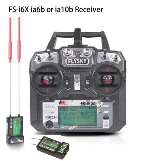 FLYSKY FS-i6x 2.4G 6/10CH AFHDS 2A Radio Transmitter with IA6B/IA10B Receiver — RC Airplane, Helicopter & FPV Racing Drone