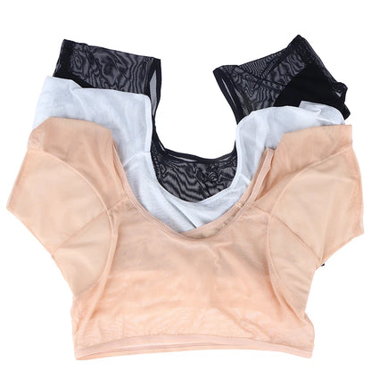 Underarm Sweat Pads T-Shirt Vest – Washable Armpit Sweat Proof Protectors for Women & Girls, Anti-Perspiration Comfort Clothing Inserts