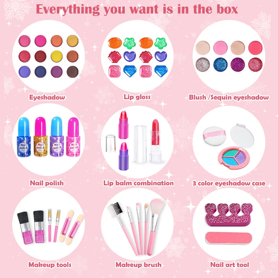 Kids Washable Makeup Kit for Girls – Real Makeup Set for Toddlers & Children, Fun Toy for Little Girls
