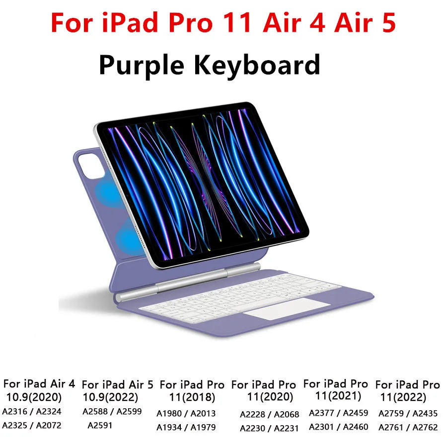 Magic Keyboard for iPad Pro 11/12.9, Air 4/5 & iPad 10th Gen – Smart Magnetic Case & Cover