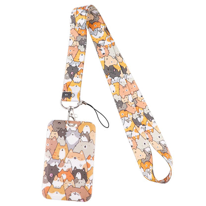 Cartoon Cat Lanyard Keychain – Multifunctional ID Card Badge Holder, Camera USB, Phone Neck Strap Accessories