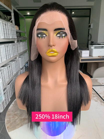 Raw Vietnamese Human Hair Lace Front Wig – 13x6 Bob, Straight Natural Black, 250% Density, 100% Human Hair