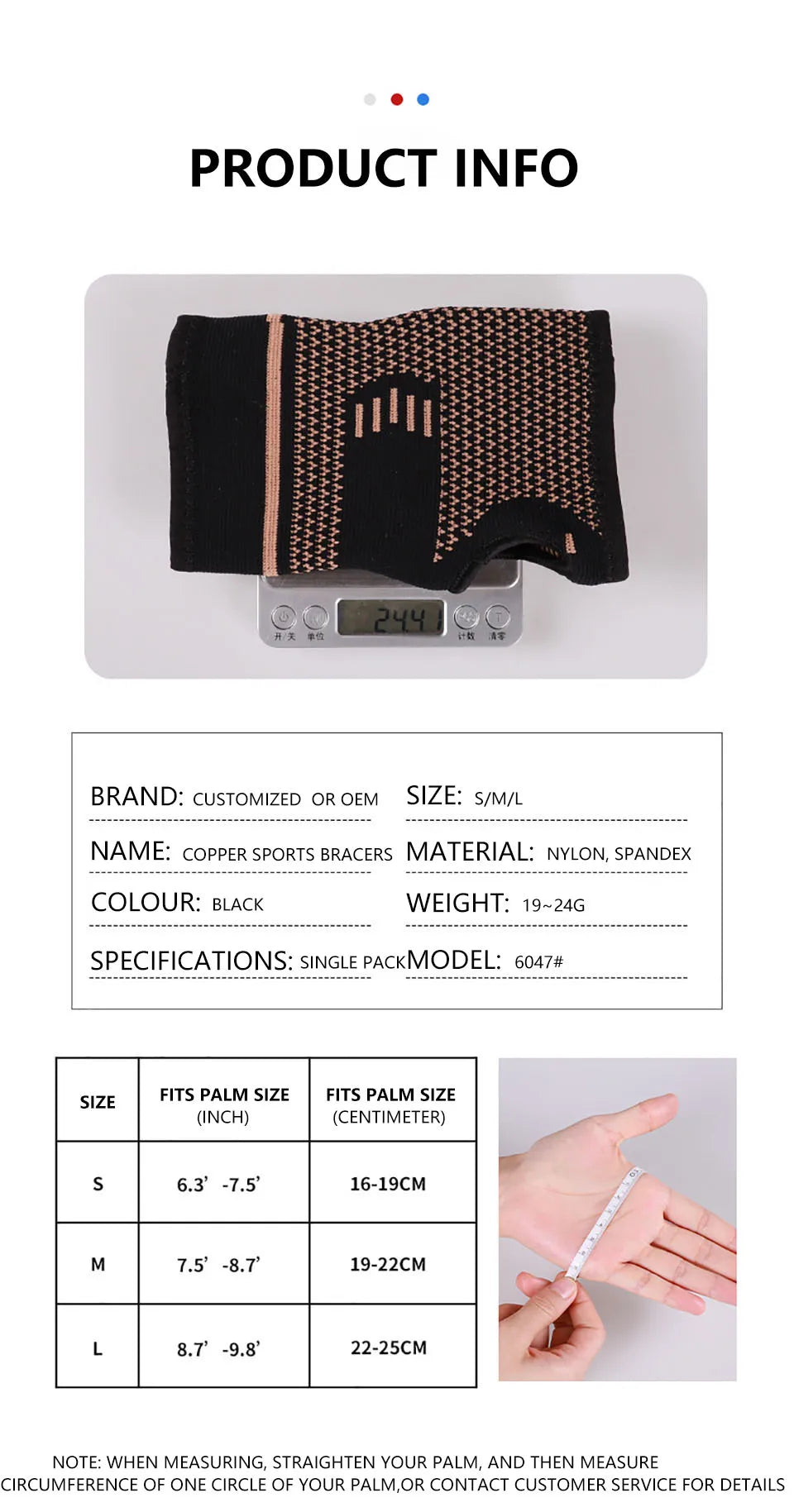 Copper Fiber Wrist Brace — Elastic Sport Bandage Wristband for Hand Support, Gym, Tennis, Fitness, and Powerlifting
