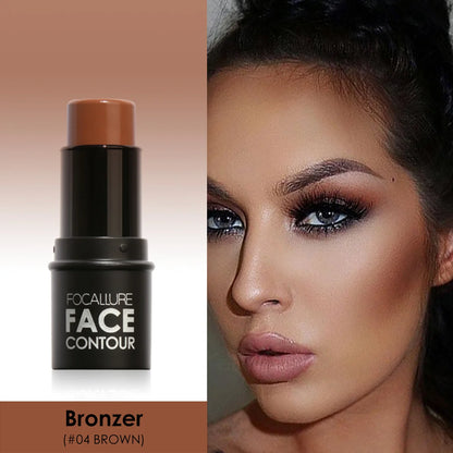 FOCALLURE Bronzer Highlighter Stick - Waterproof Body & Face Contour, Corrector & Illuminator Cream for Women's Makeup