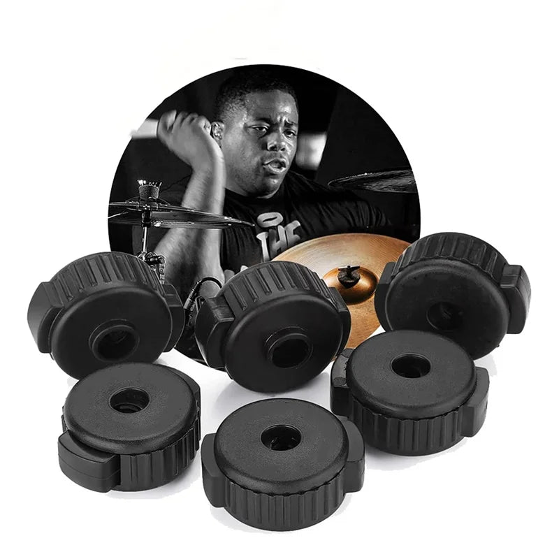 6-Pcs Drum Set Quick Release Caps – Cymbal Nut & Stand Screw Fixing Buckles for Drum Accessories