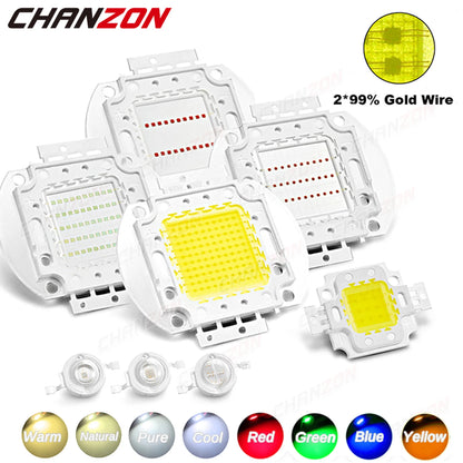 High Power COB LED Chip - 1W-100W Square Light Matrix Module in Warm Cool White RGB Colors