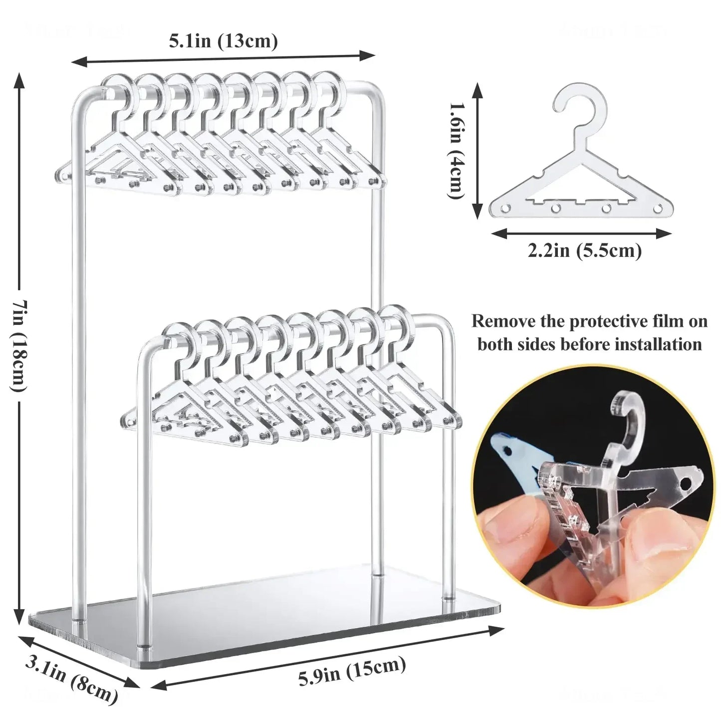 16pcs Hanger-Shaped Jewelry Holders – Personalized Earring Display Racks & Organizer Stands