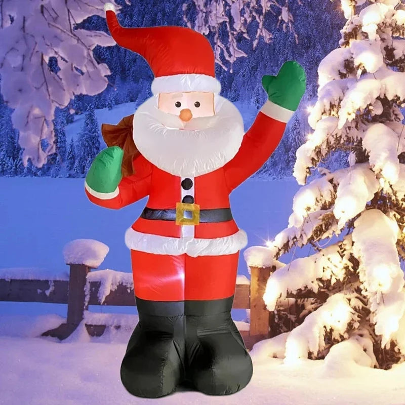 1.8M Inflatable Santa Claus Backpack Toy – Christmas Decoration with LED Light for Indoor & Outdoor Holiday Decor and Gifts