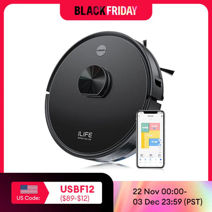 ILIFE A20 Robot Vacuum and Mop Combo – LiDAR Navigation, 3000Pa Suction, Smart Mapping, App/Alexa Control, Ideal for Pet Hair