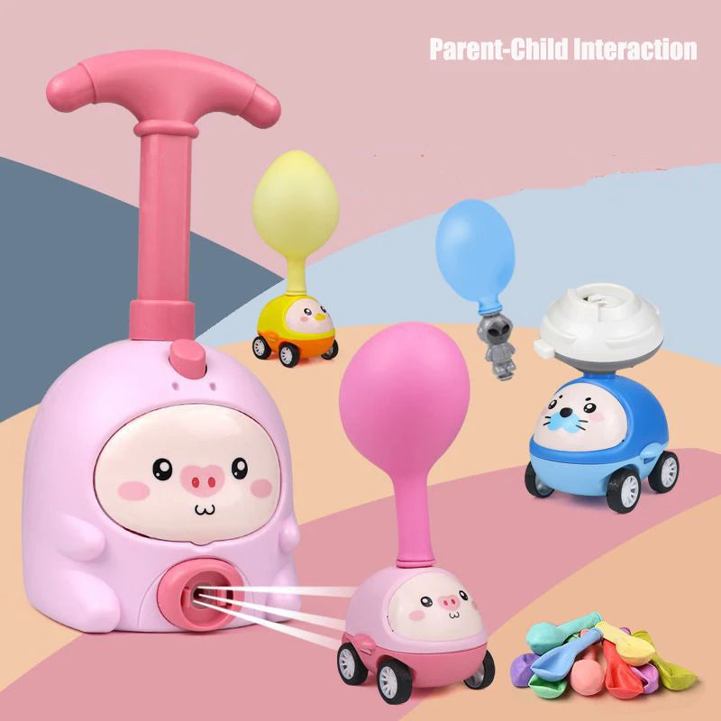 Educational Rocket Balloon Launcher Toy: Inertial Air Power Car Tower Science Toy for Kids - Perfect New Year Gift