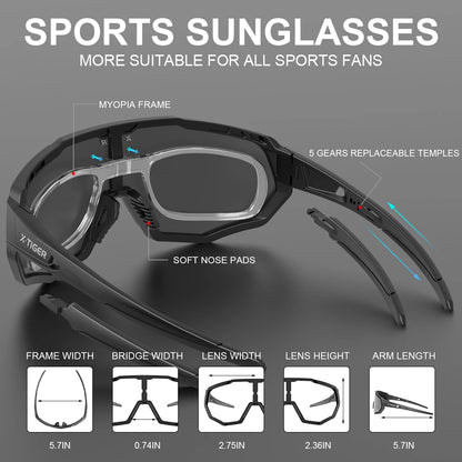 X-TIGER Polarized Cycling Glasses — Photochromic MTB & Road Bike Sunglasses for Sports