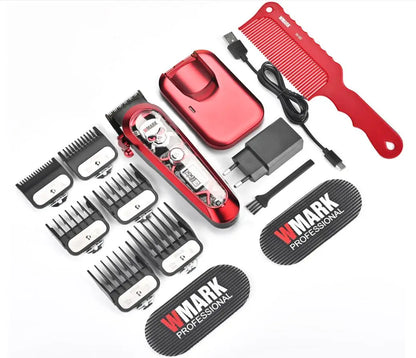 WMARK NG-130 Wireless Charging Hair Clipper – High Speed Professional Type-C Rechargeable Cutter with Charging Stand