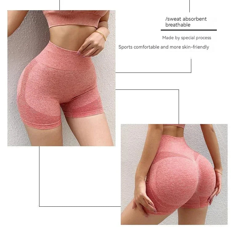 Women’s Sexy Booty Push-Up Sport Yoga Shorts — Seamless Spandex High Waist Running & Cycling Fitness Leggings