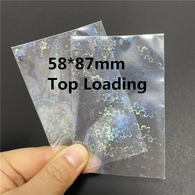50pcs Heart-Shaped Foil Card Sleeves — 11 Styles, Top-Loading Protector for Pokémon, YGO, Board Games, Photos & K-Pop Cards