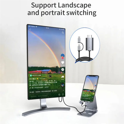 LD39 Wire HD Streaming TV Stick – Micro USB & Type C to HDMI Cable for Screen Mirroring from Android Phone/Tablet to TV