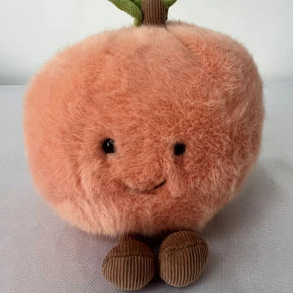Kawaii Peach with Legs Doll – Smiling Face Fruit Cosplay Cushion, Sofa Decor, Perfect for Kids' Birthday Gifts
