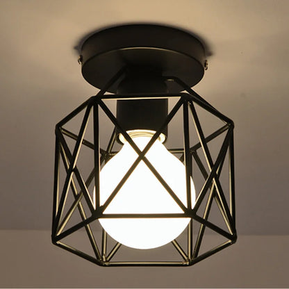 Elevate Your Space: Modern Nordic Black Wrought Iron E27 LED Ceiling Lights - Perfect for Kitchen, Living Room, Bedroom, Study, Balcony, Restaurant, Cafe, Hotel