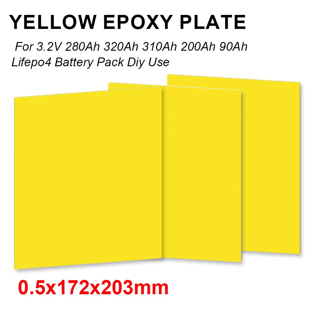 3-Piece 3240 Yellow Epoxy Fiber Insulation Board - DIY Battery Pack Plates for 3.2V LiFePO4 Cells 90Ah–320Ah