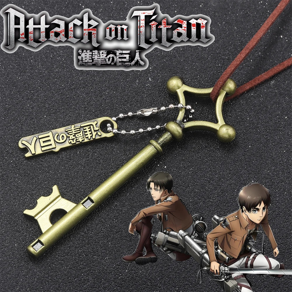 Attack on Titan Eren Jaeger Basement Key Necklace - Anime Cosplay Pendant Jewelry for Fans Men and Women