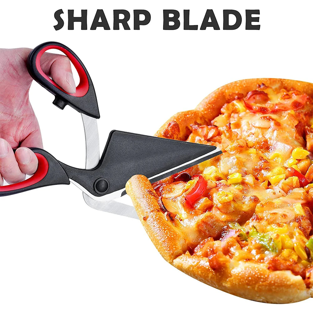 Pro Pizza Scissors - Sharp Stainless Steel Blade, Detachable Cutter, Easy Pizza Cutting Spatula Slicer Tool