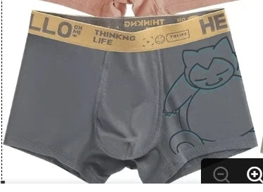 Pokemon Anime Men's Boxer Briefs — Charmander, Charizard, Bulbasaur, Gengar & Pikachu Antibacterial Underwear Shorts Gift