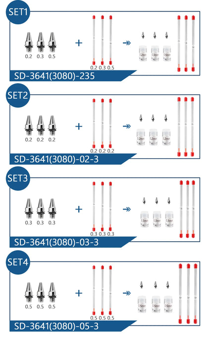 Airbrush Nozzle & Needle Replacement Kit – 0.2/0.3/0.5mm Repair Accessories for Various Airbrush Models