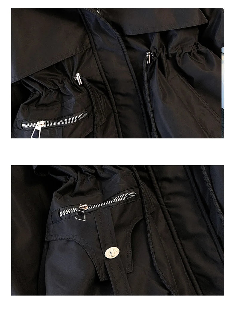Fleece-Lined Hooded Down Jacket for Women – Warm Padded Parka, Casual Korean Streetwear Winter Coat
