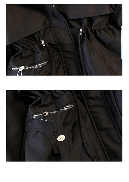 Fleece-Lined Hooded Down Jacket for Women – Warm Padded Parka, Casual Korean Streetwear Winter Coat