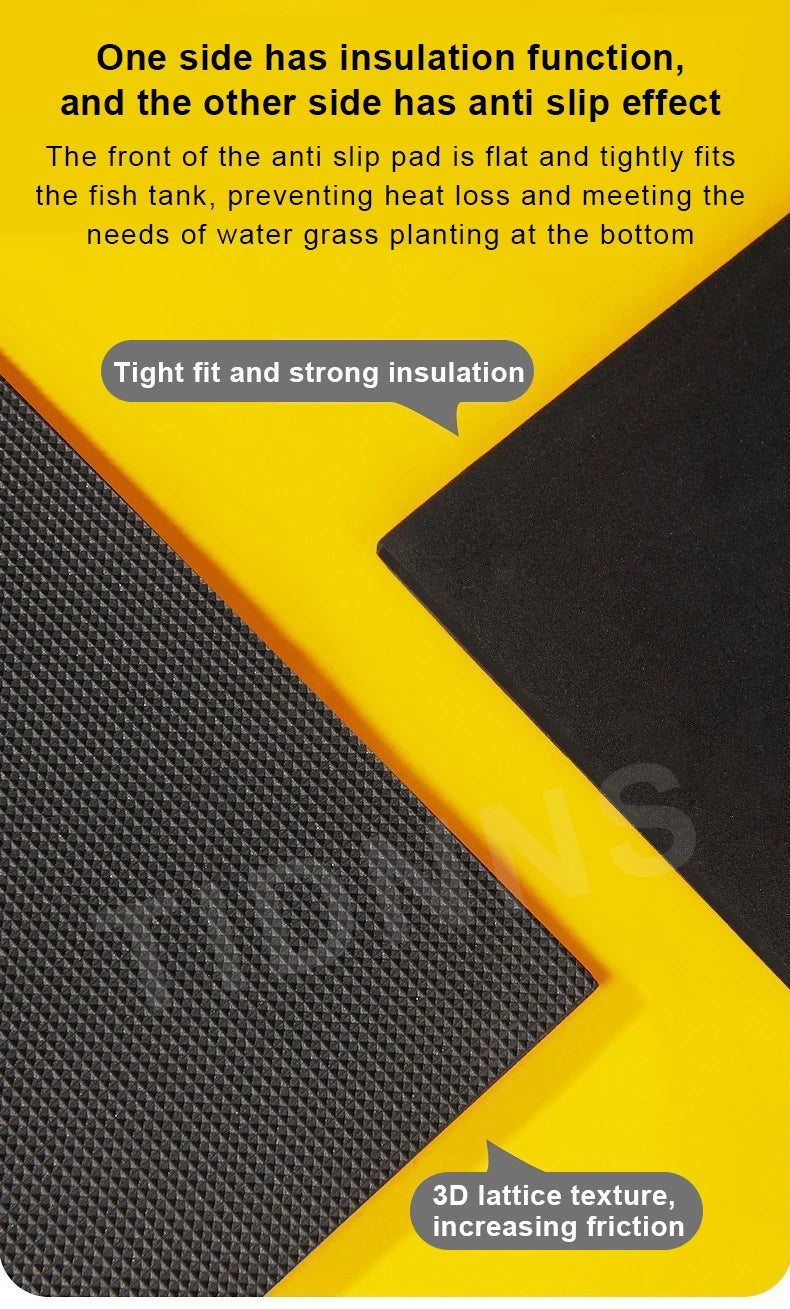 Anti-Slip Fish Tank Mat - Shock-Absorbing Black Pad for Aquarium, Turtle Tank & Landscaping Insulation