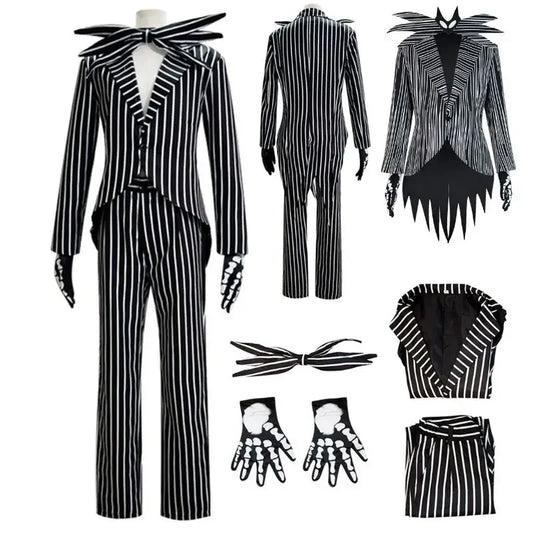 Jack Skellington Cosplay Costume - Men’s Halloween Jacket & Pants Party Outfit