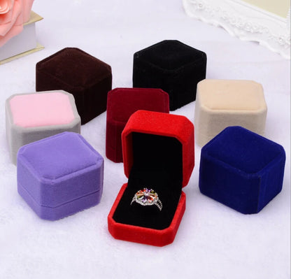 6PCS Red Velvet Heart Ring Boxes – Romantic Jewelry Display & Gift Case for Engagement, Wedding & Wholesale