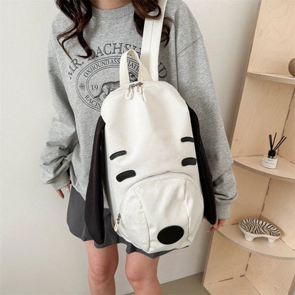 Cute Dog Canvas Backpack 2025 — Korean-Style Portable Student Travel Bookbag