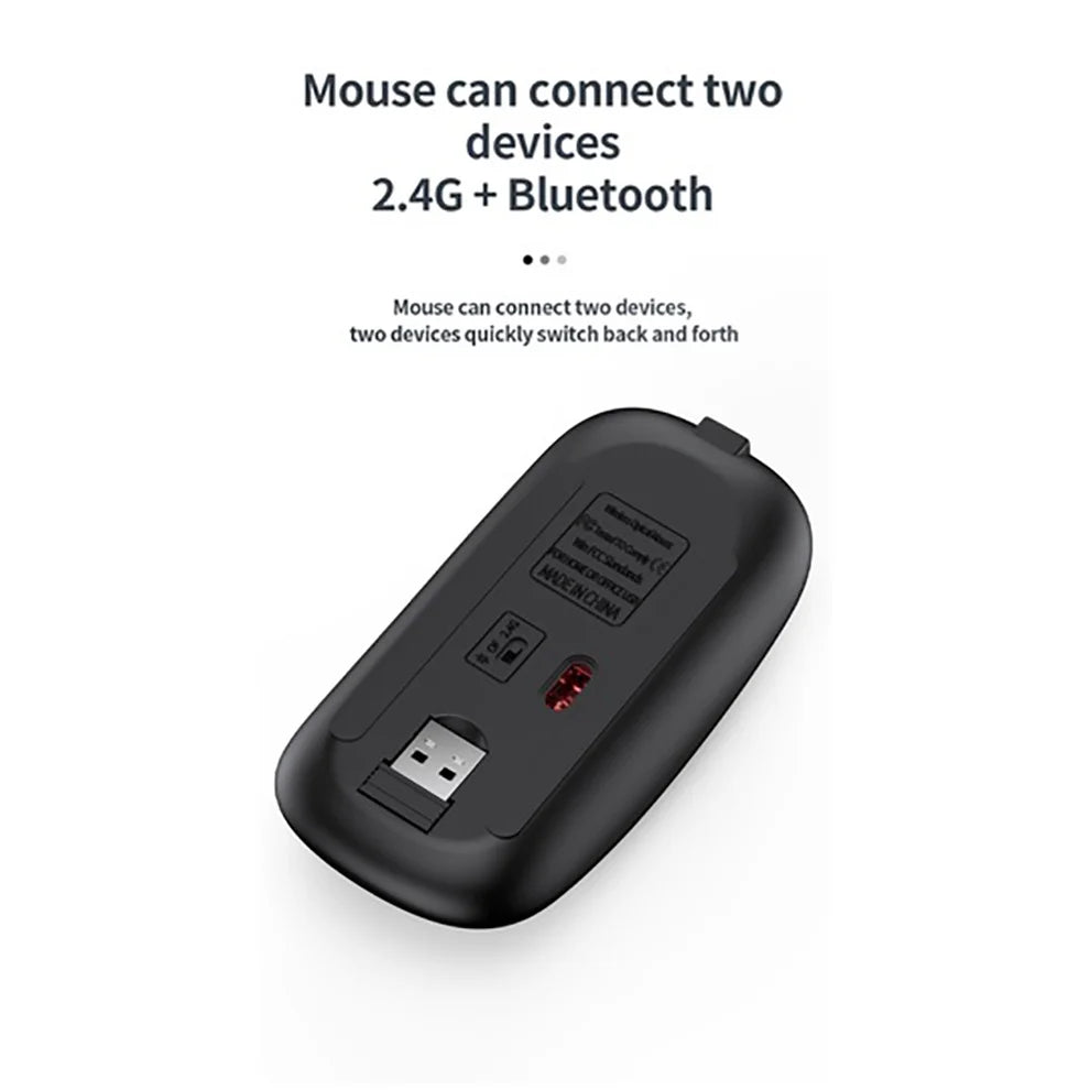 Jomaa Slim Bluetooth Keyboard & Mouse Set — Rechargeable 2.4G USB Wireless Combo for Laptop & Computer