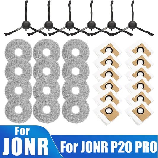 JONR P20 PRO Robot Vacuum Accessories – Replacement Side Brush, Mop Cloth & Dust Bag Cleaning Parts