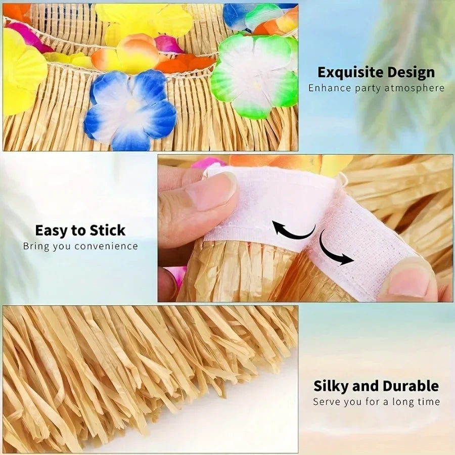 Vibrant Tropical Hawaiian Table Skirt - Reusable Luau Party & Summer Event Decor