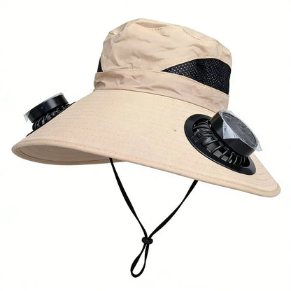 Solar Fan Hat - Breathable 3-Speed Cooling Visor Cap with UV Protection for Fishing & Summer
