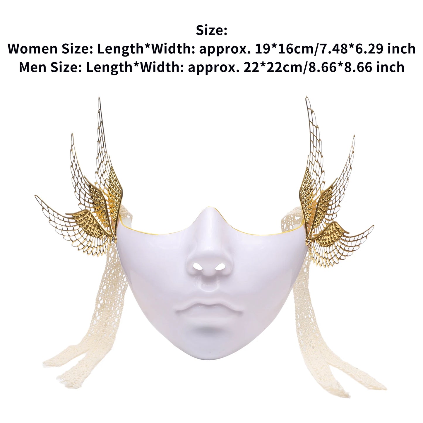 Cyberpunk Mechanical Half Face Mask — Technological Wings Mask for Men & Women, Halloween, Carnival, Dress-Up Props