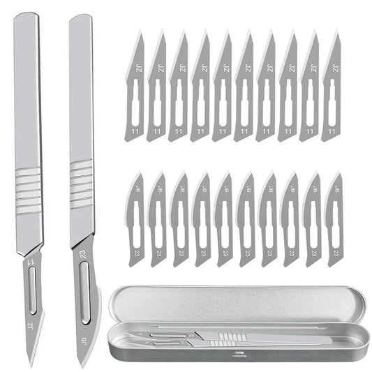 Carbon Steel Carving Knife Set – #11 & #23 Non-Slip Blades for Engraving, Mobile Phone Film, Paper Cutting & Handicraft Tools