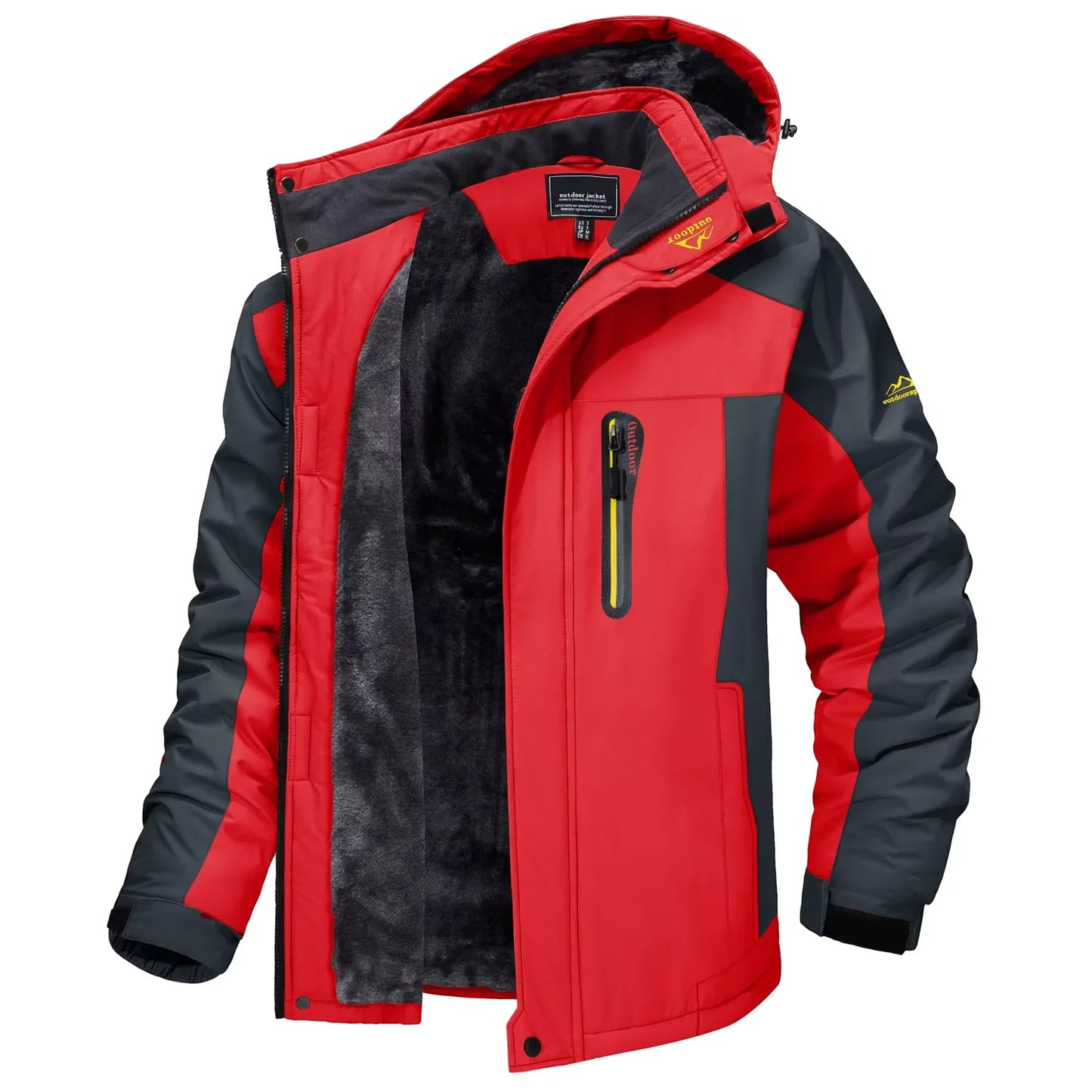 TACVASEN Winter Fleece Lined Parka - Waterproof Windproof Ski Snowboard Jacket with Removable Hood