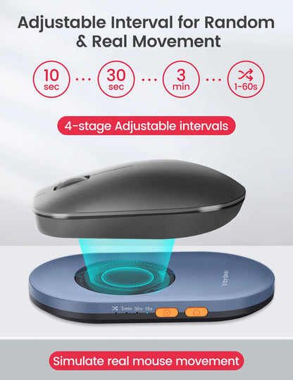 Vaydeer Undetectable Mouse Jiggler with Power Adapter and ON/Off Switch - Mouse Mover Simulator for Driver-Free Mouse Movement Simulation