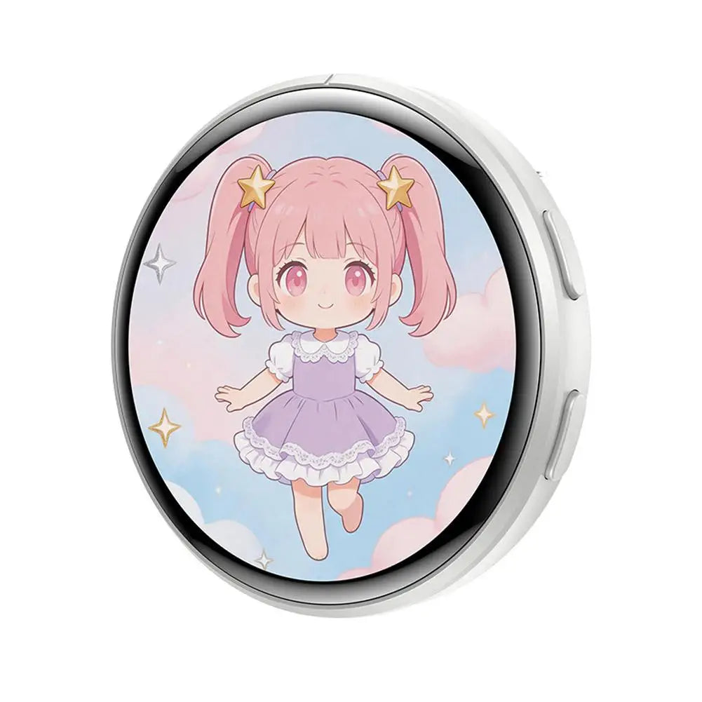 Anime Digital Badge Pin - HD Touchscreen Photo & Video Display E-Badge for Cosplay, Parties & Fandoms