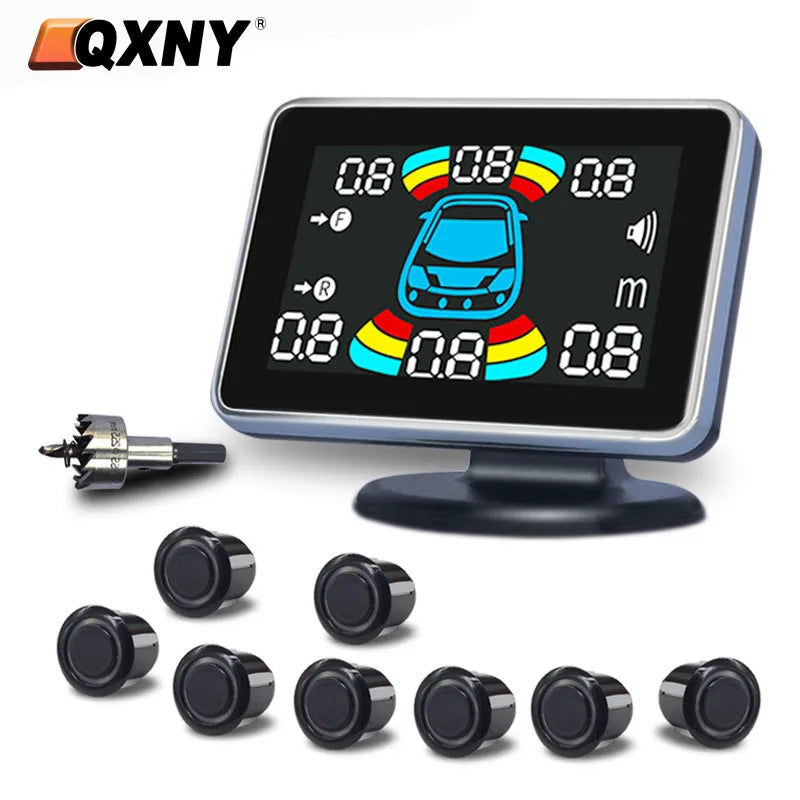 8-Channel Car Parking Sensor – Parktronic Reverse Backup Radar, Rear Auto Detector with Buzzer Assistance Kit