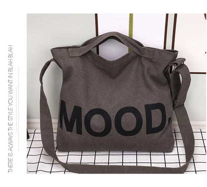 Women’s Tote Bag – Casual Canvas, Large Capacity Designer Handbag, Letters Shoulder & Crossbody Luxury Big Shopper Bag