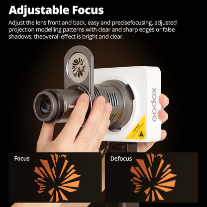 Ambitful AL20 Conical Snoot Optical Condenser - Shaped Beam Light Modifier for Mini Bowens Mount Godox, Yongnuo and Zhiyun Lights