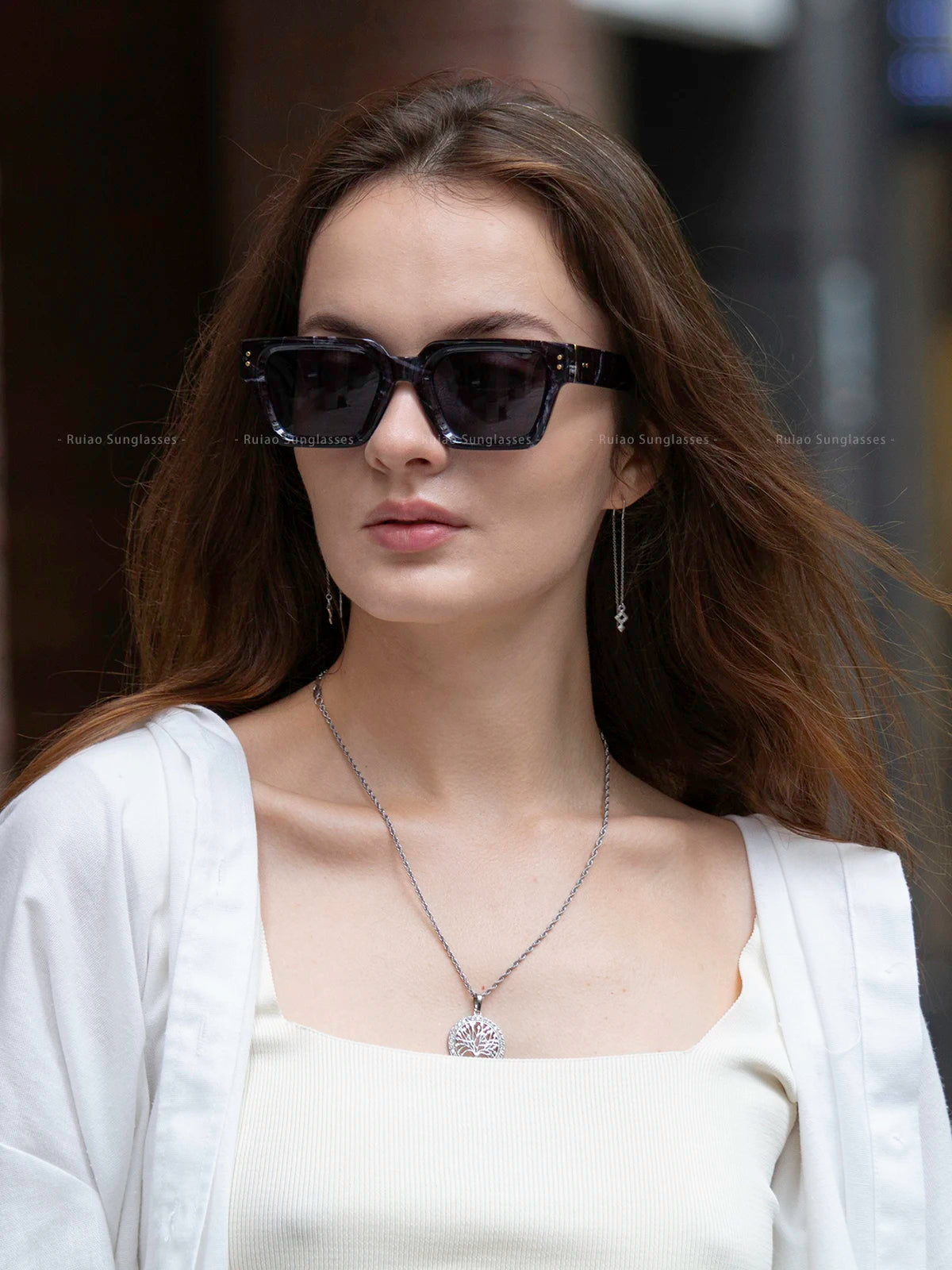 Ruiao 2024 Luxury Premium Designer Sunglasses – Black Square Shades for Men & Women