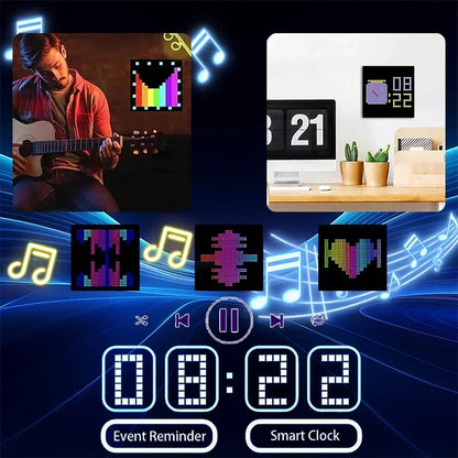 Smart RGB LED Pixel Matrix Display – Bluetooth App Controlled DIY Graffiti Animation Frame for Gaming Room & Modern Wall Decor
