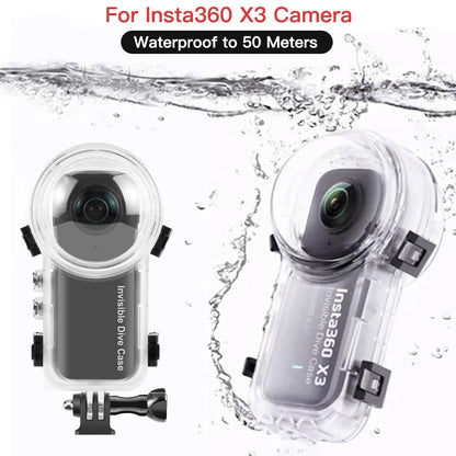 Invisible Dive Case for Insta360 X3 – Waterproof 50M Diving Protector Shell for Insta360 X3 Accessories (2023)